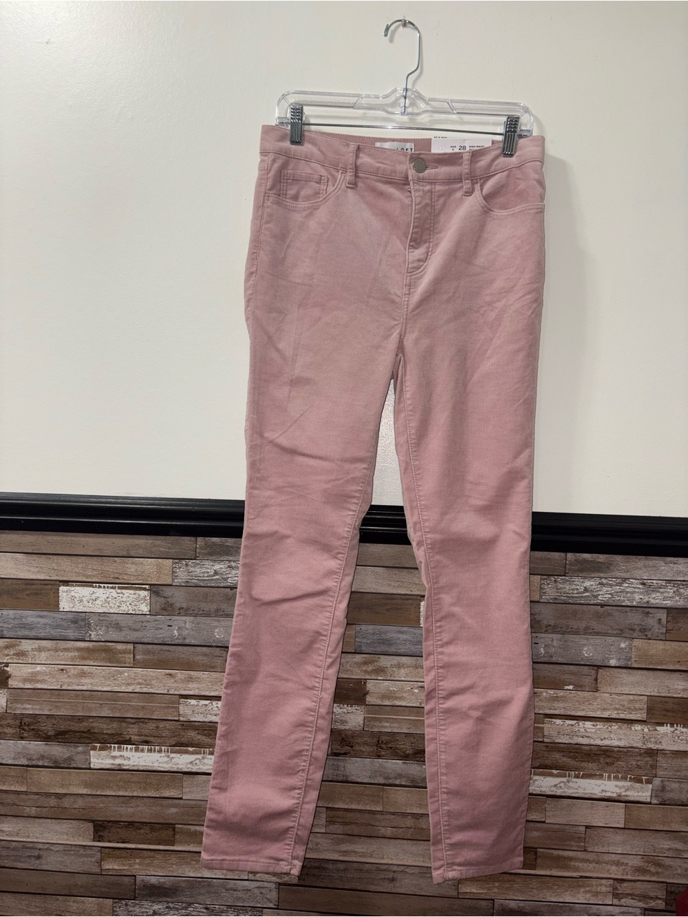 LOFT Pink Skinny High Waist Corduroy Pants Size 6 NWT